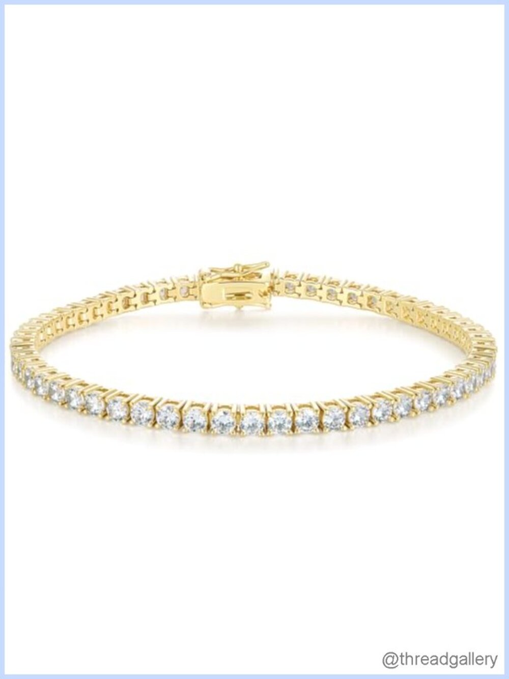 18K Plated Cubic Zirconia Tennis Bracelet 3mm Classic CZ Sparkle Jewelry
